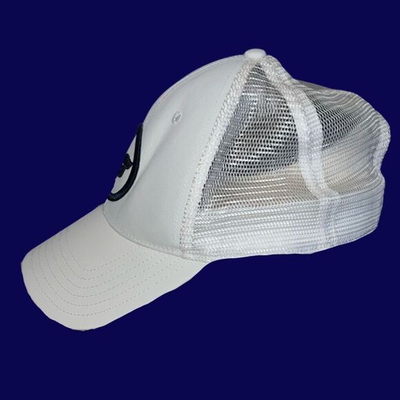 Vineyard Vines White Navy Whale Classic Logo SnapBack Trucker Hat - Picture 3 of 7